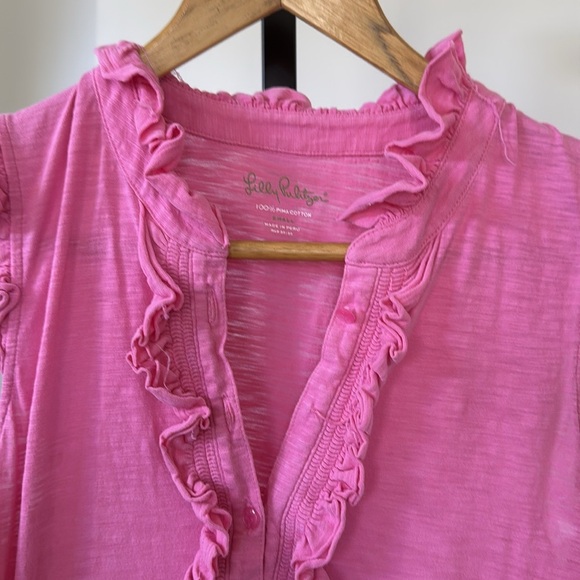 Lilly Pulitzer pink top women’s blouse - Picture 2 of 5
